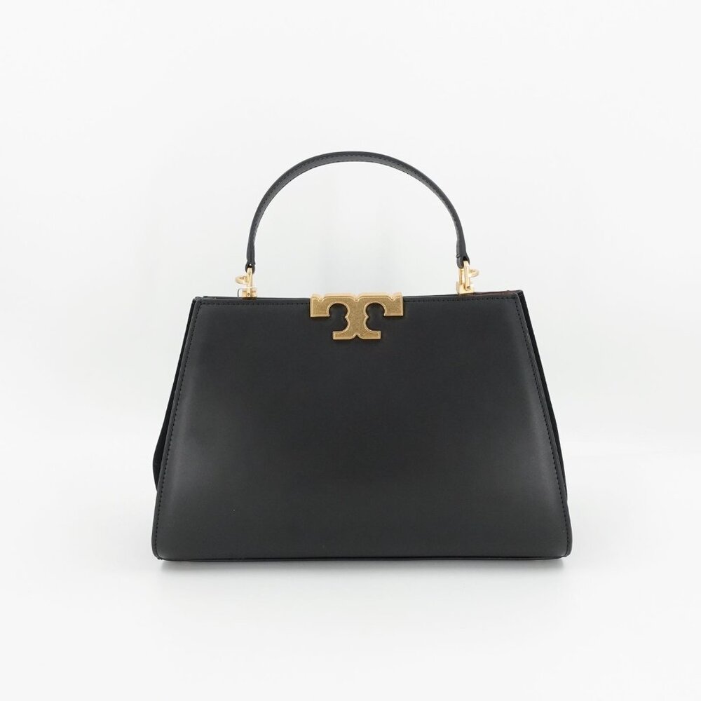 Tory Burch Women's Eleanor Leather Suede Satchel Handbag Black OS - Picture 3 of 12